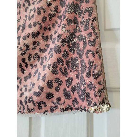 Free People Fp One Skinny Allover Sequin Cheetah Print Mini Skirt 2 NWT - Picture 4 of 6